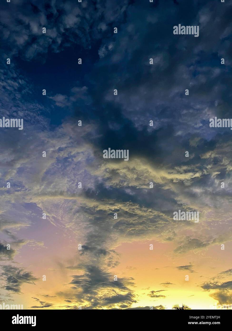 Sky with clouds at sunset - Smartphone Captured Stock Image