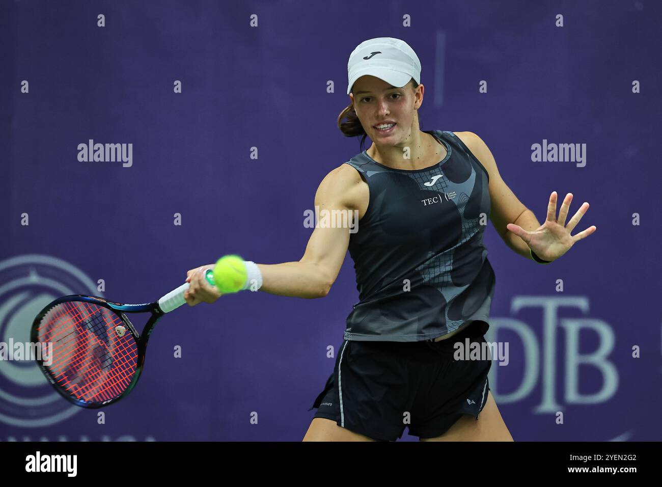 Hamburg, Hamburg, Germany. 31st Oct, 2024. Kaitlin Quevedo of Spain, returns with forehand during the Hamburg Henssler at Home Ladies Cup - Womens Tennis, ITF World Tennis Tour (Credit Image: © Mathias Schulz/ZUMA Press Wire) EDITORIAL USAGE ONLY! Not for Commercial USAGE! Stock Photo
