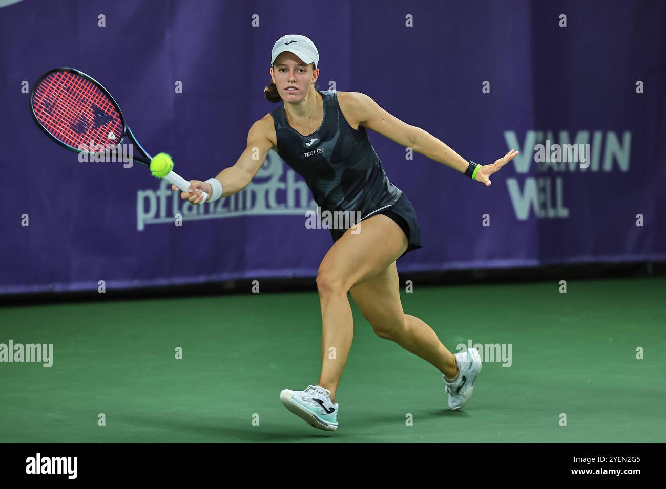 Hamburg, Hamburg, Germany. 31st Oct, 2024. Kaitlin Quevedo of Spain, returns with forehand during the Hamburg Henssler at Home Ladies Cup - Womens Tennis, ITF World Tennis Tour (Credit Image: © Mathias Schulz/ZUMA Press Wire) EDITORIAL USAGE ONLY! Not for Commercial USAGE! Stock Photo