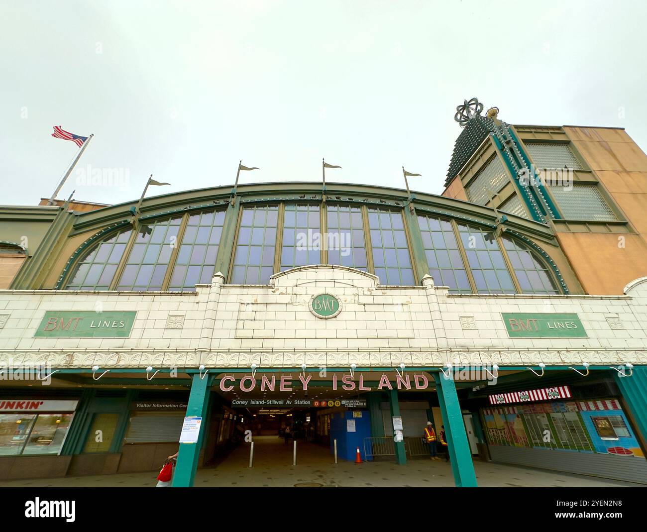 Coney Island subway entrance in Brooklyn NYC Stock Photo