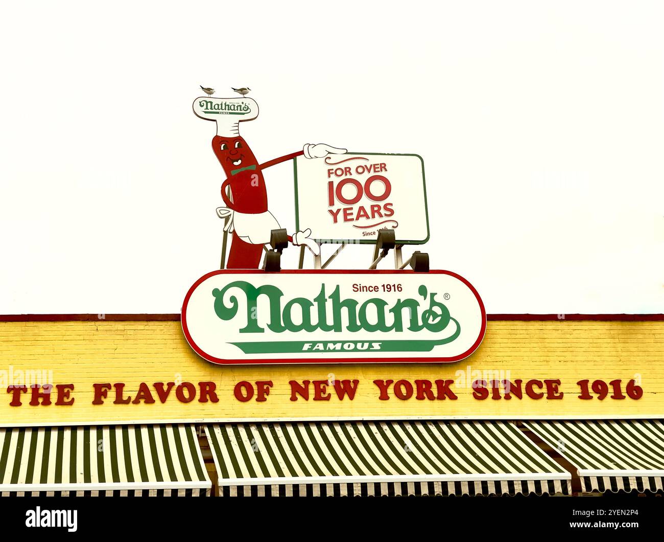 Nathan's hotdog stand at Coney Island in Brooklyn NYC Stock Photo