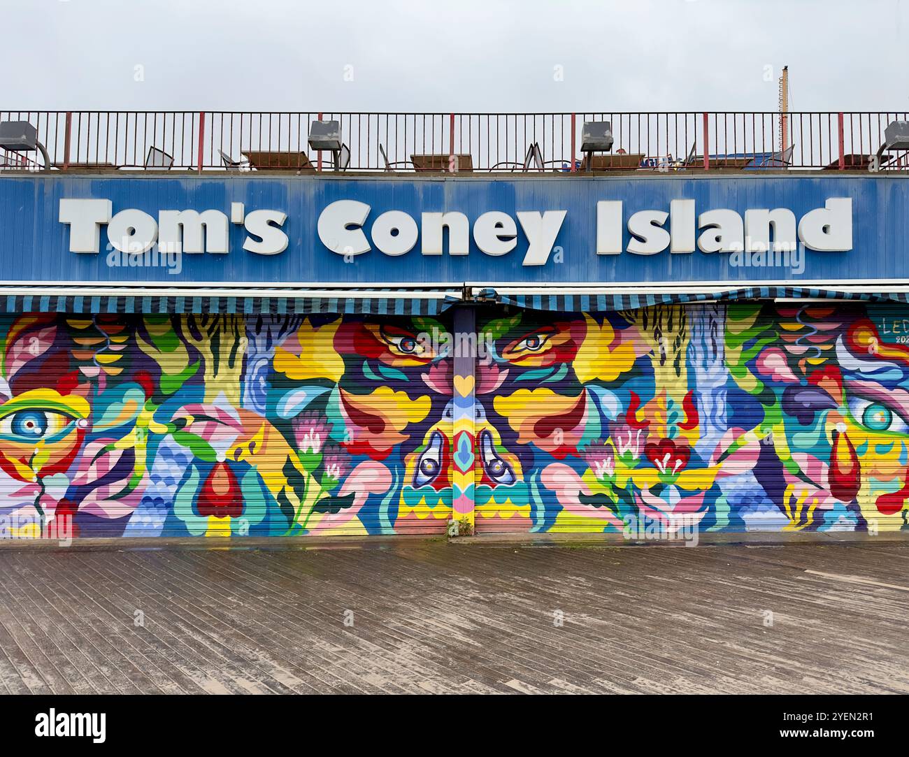 Tom's Coney Island restaurant on the boardwalk in Coney Island Brooklyn NYC Stock Photo
