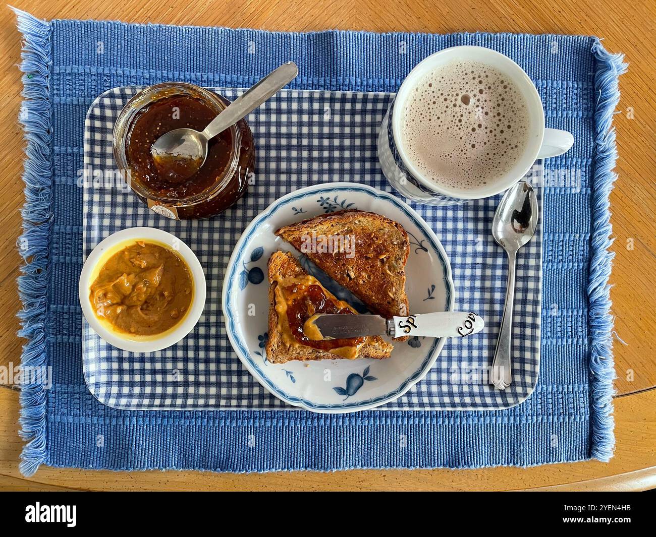Tablescape for breakfast - Smartphone Captured Stock Image