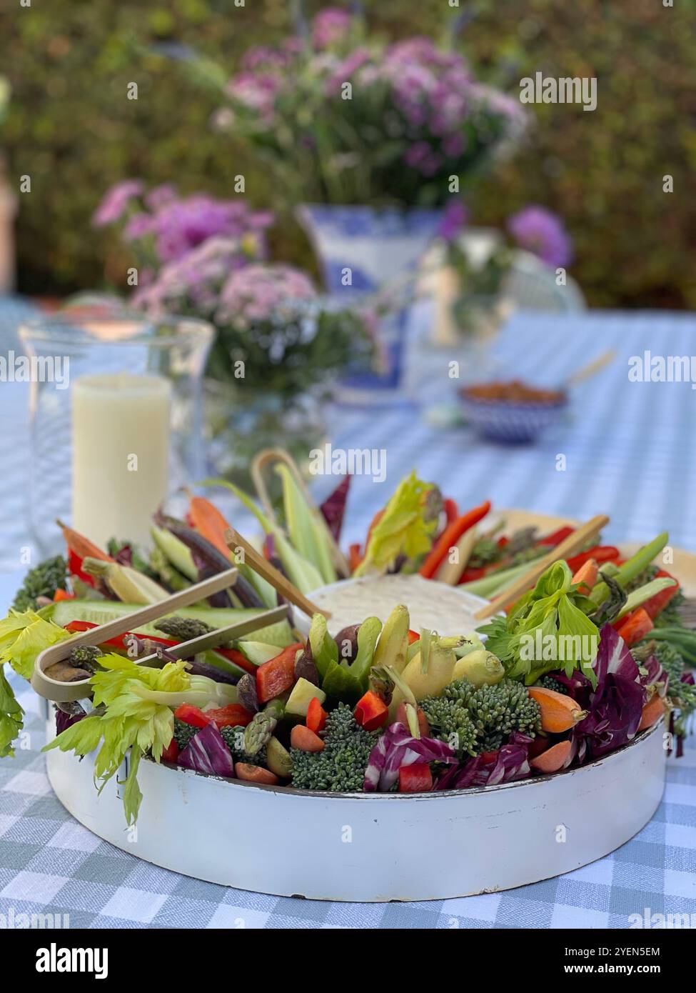outdoor table setting Stock Photo