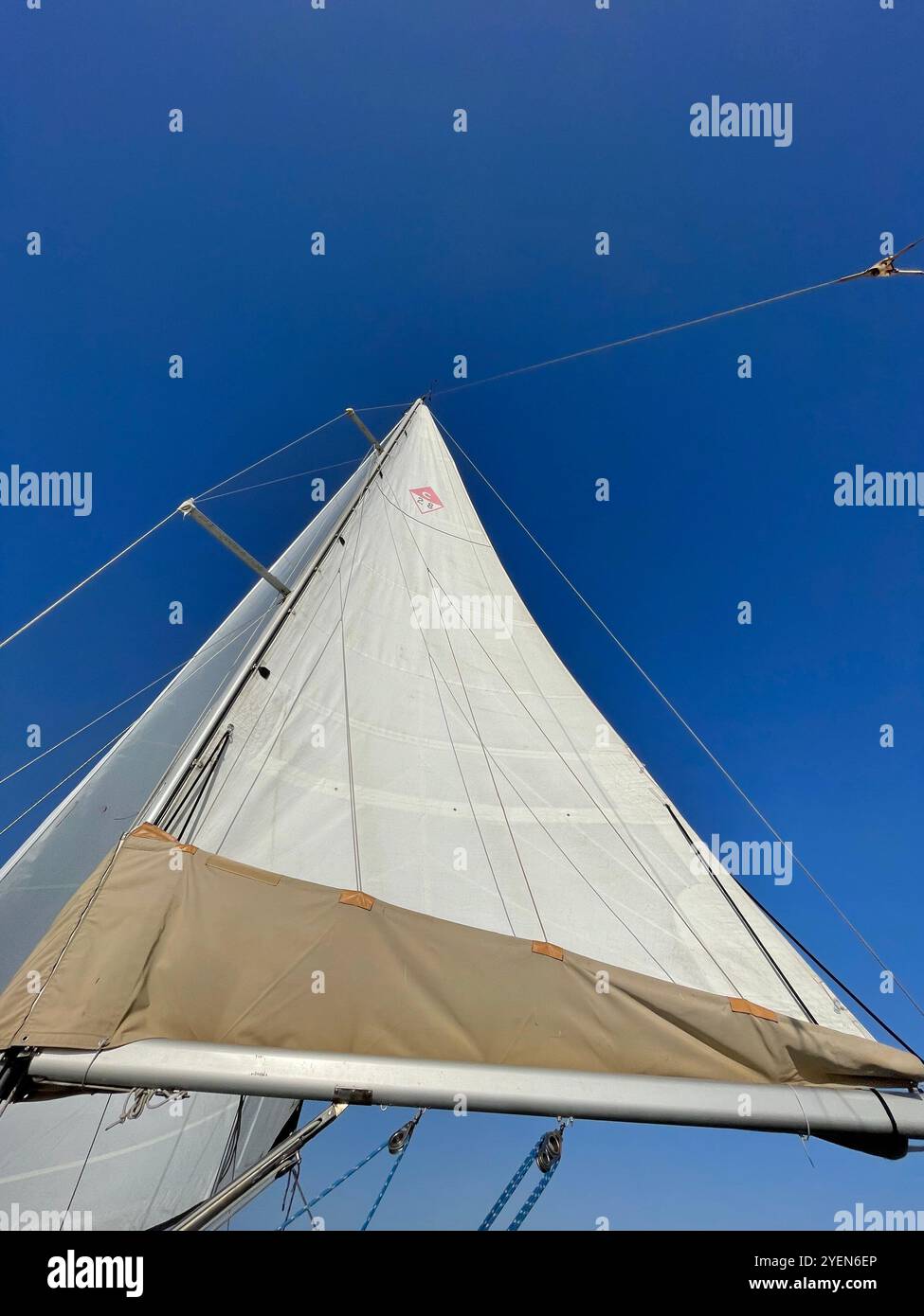 view of sailboat sail - Smartphone Captured Stock Image