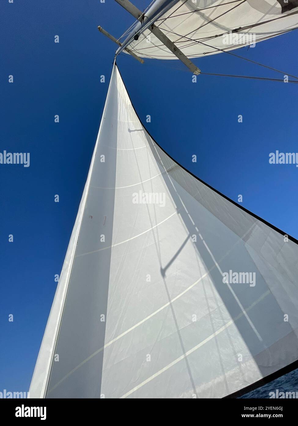 view of sailboat sail - Smartphone Captured Stock Image