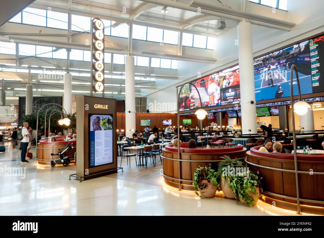 Newark, NJ – US – Oct 12, 2024 the Victory Grille’s dining room at ...