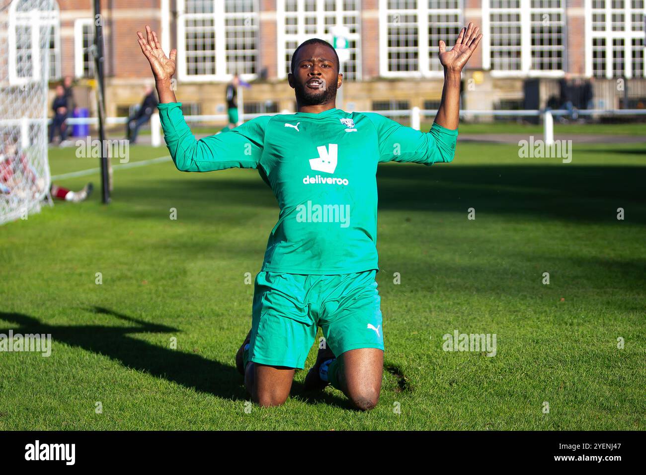 Birmingham, England - Oct 12 2024: Romano Graham celebrates with a knee ...