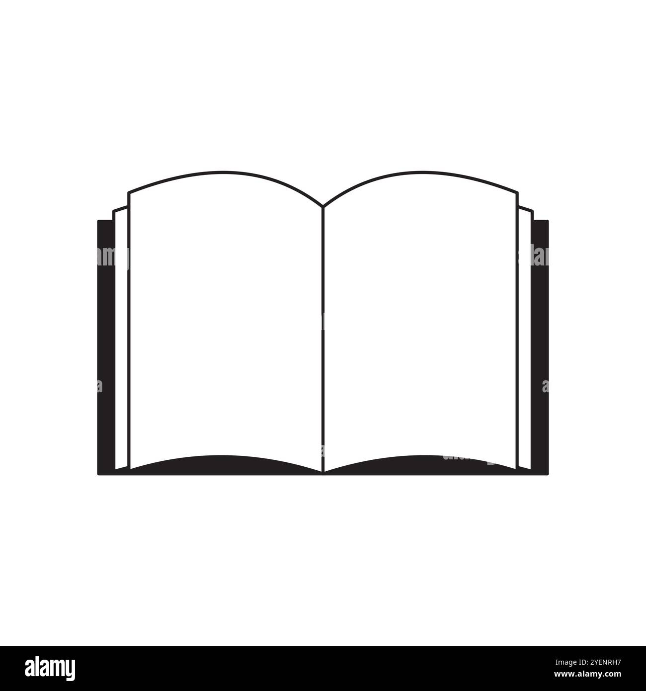 Open book icon. Simple outline shape. Black book graphic. Vector ...