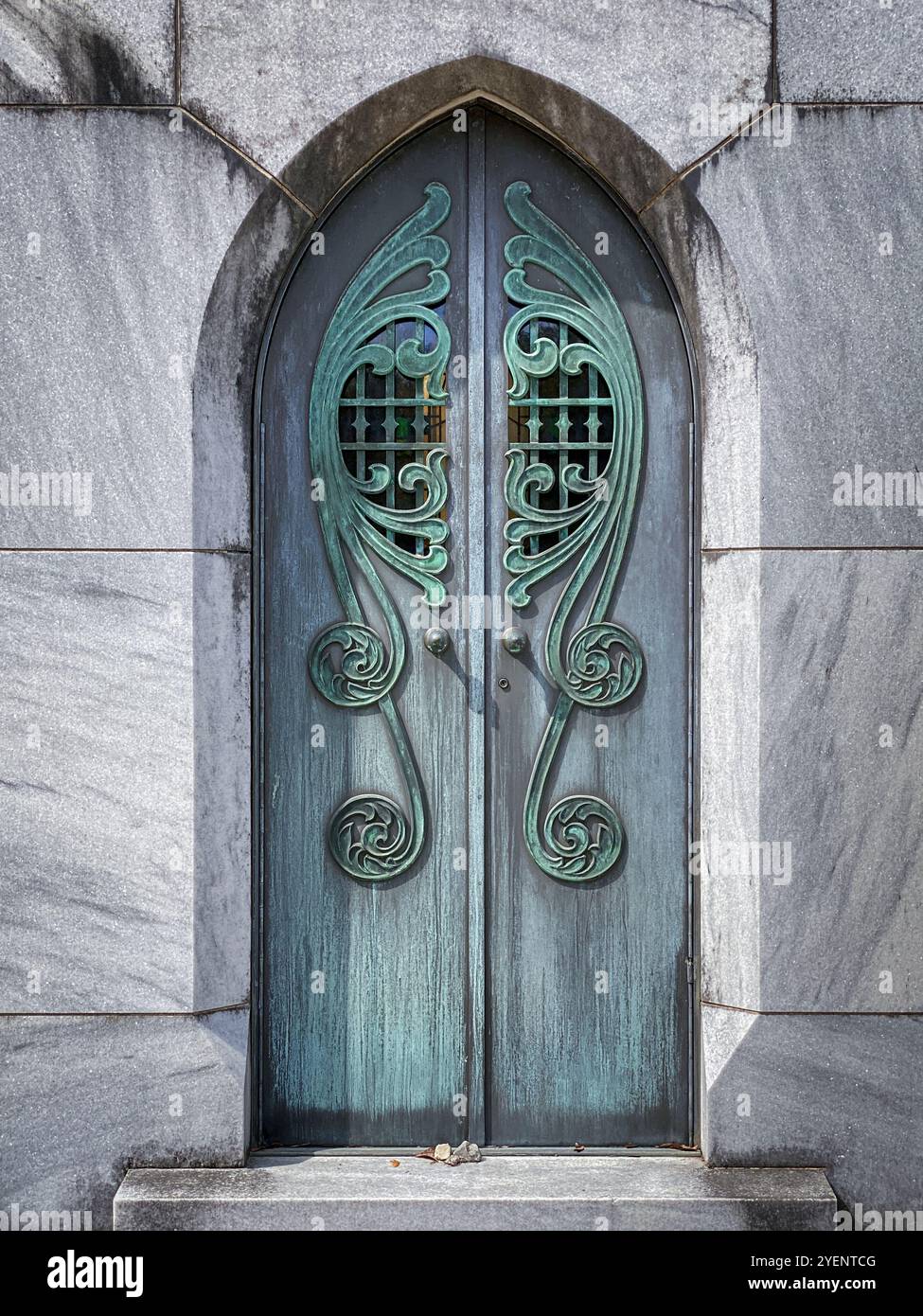 Mausoleum Doors in Bonaventure Cemetery, Savannah, Georgia, USA - Smartphone Captured Stock Image