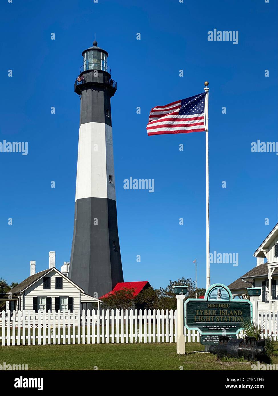 Tybee Island Lighthouse on Tybee Island, Georgia, USA - Smartphone Captured Stock Image