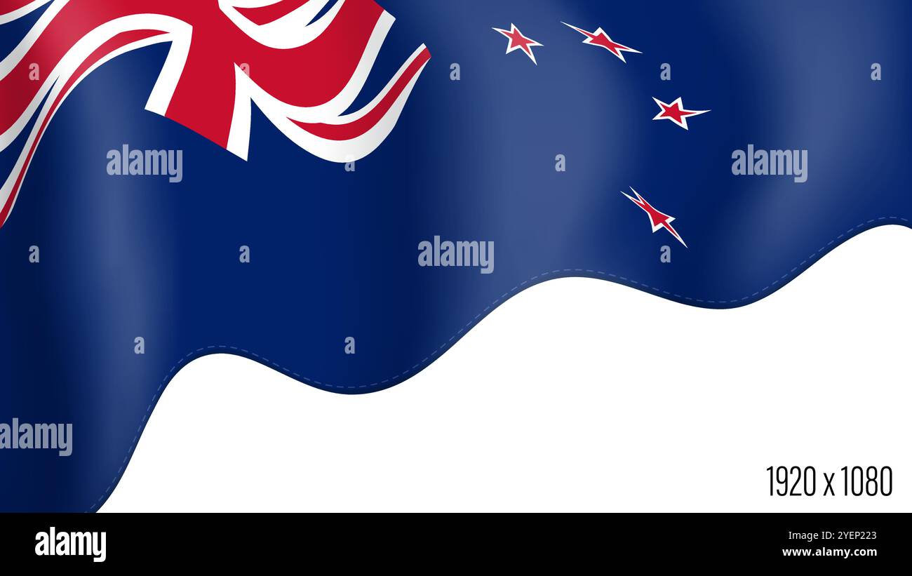 New Zealand country flag realistic independence day background. New ...