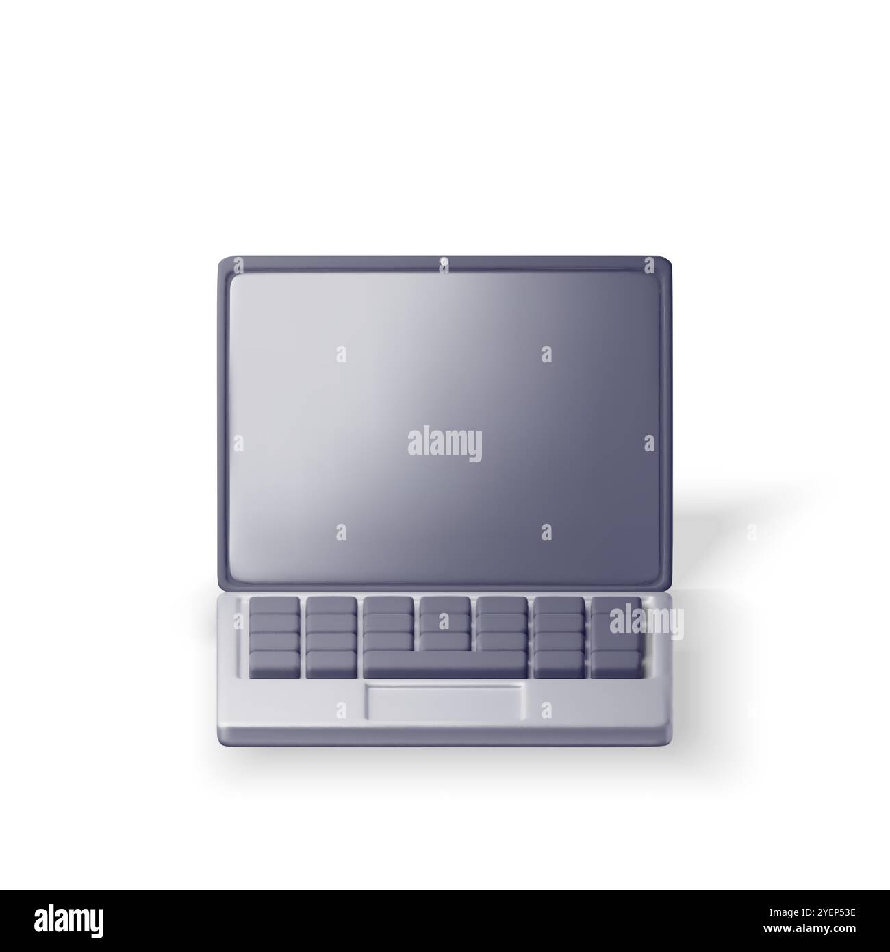 3D cartoon laptop computer isolated. Stock Vector