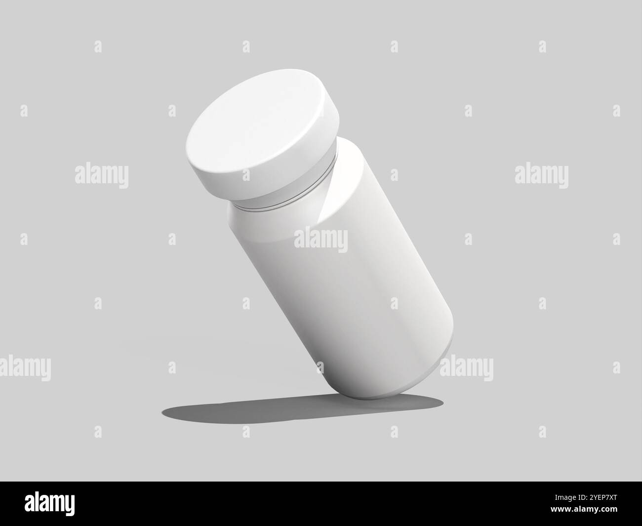 White Blank Pill Bottles Mockup 3D Rendering Stock Photo