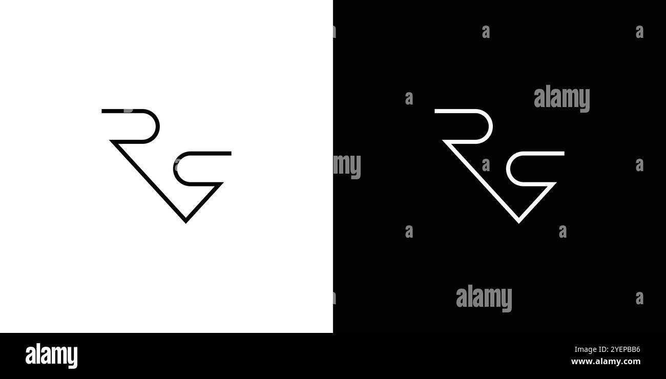 Modern and sophisticated RS logo design 2 Stock Vector