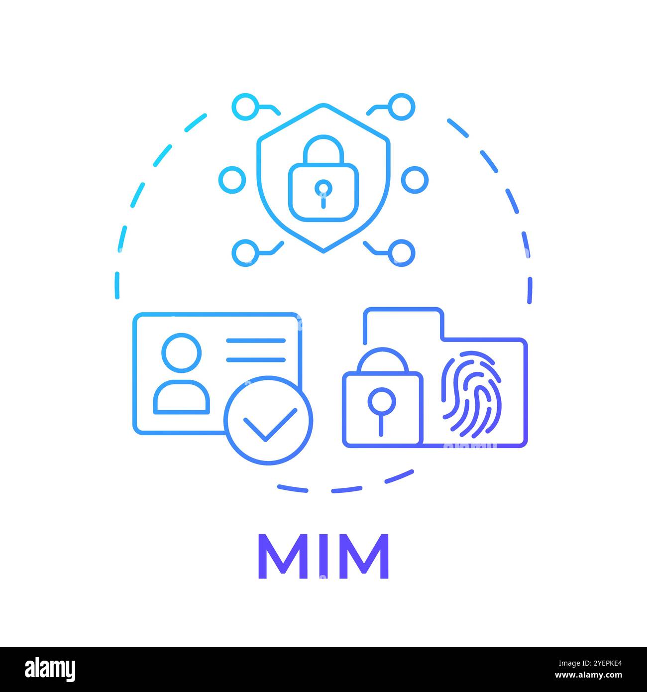 MIM blue gradient concept icon Stock Vector