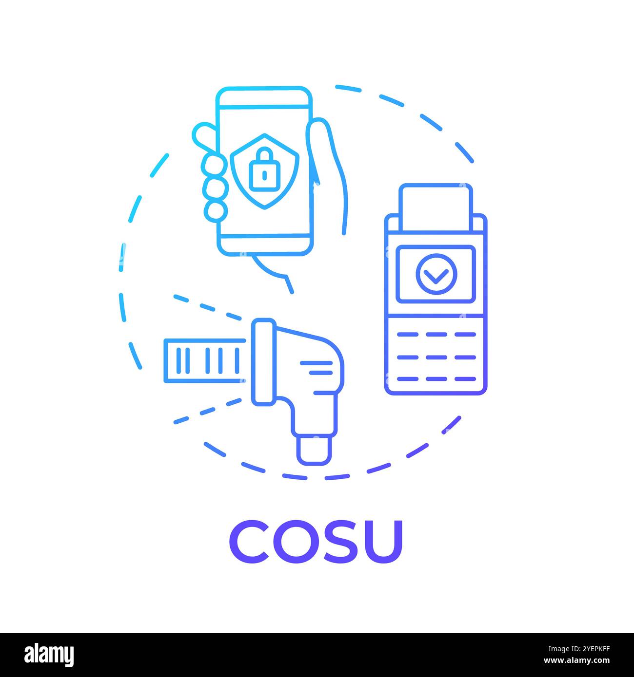 COSU blue gradient concept icon Stock Vector