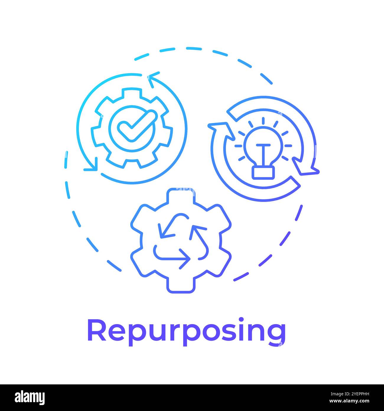 Repurposing blue gradient concept icon Stock Vector Image & Art - Alamy