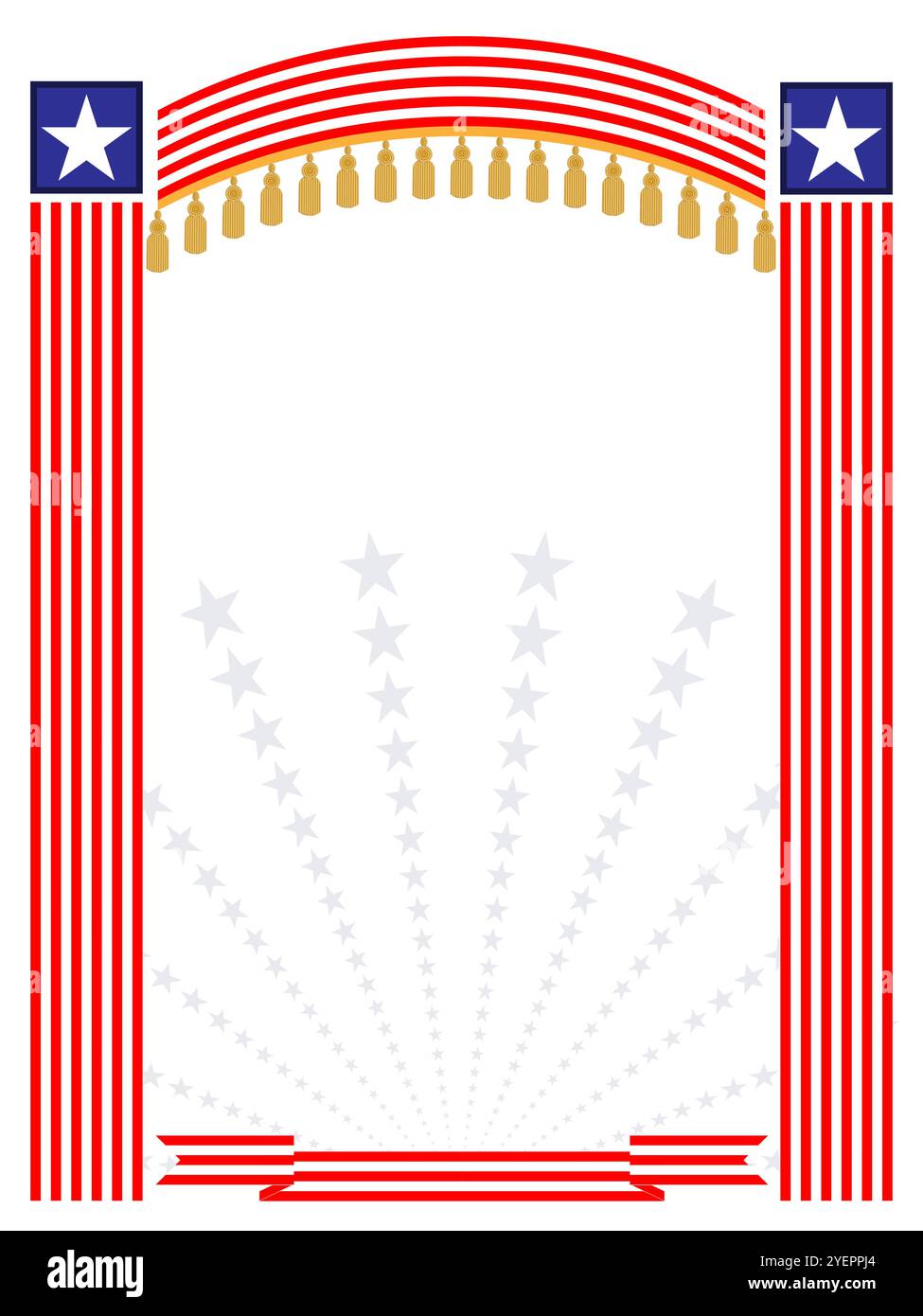 American flag symbols decorative festive frame with empty space vector ...