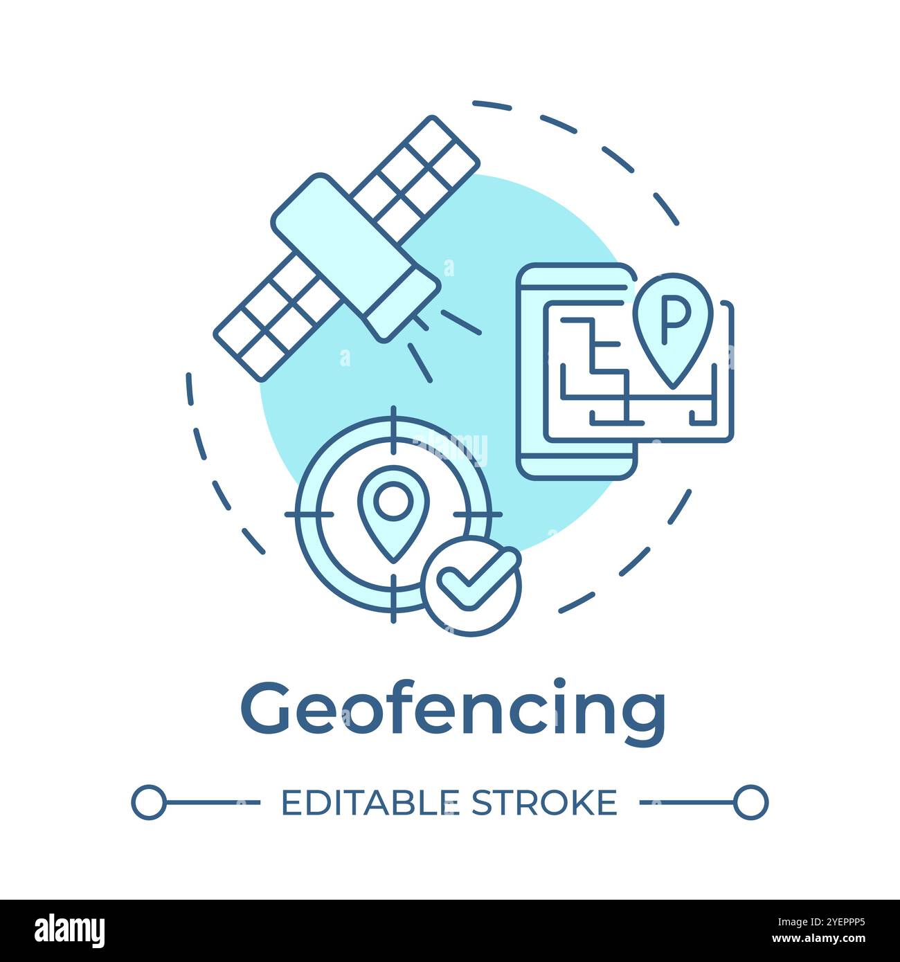 Geofencing soft blue concept icon Stock Vector Image & Art - Alamy