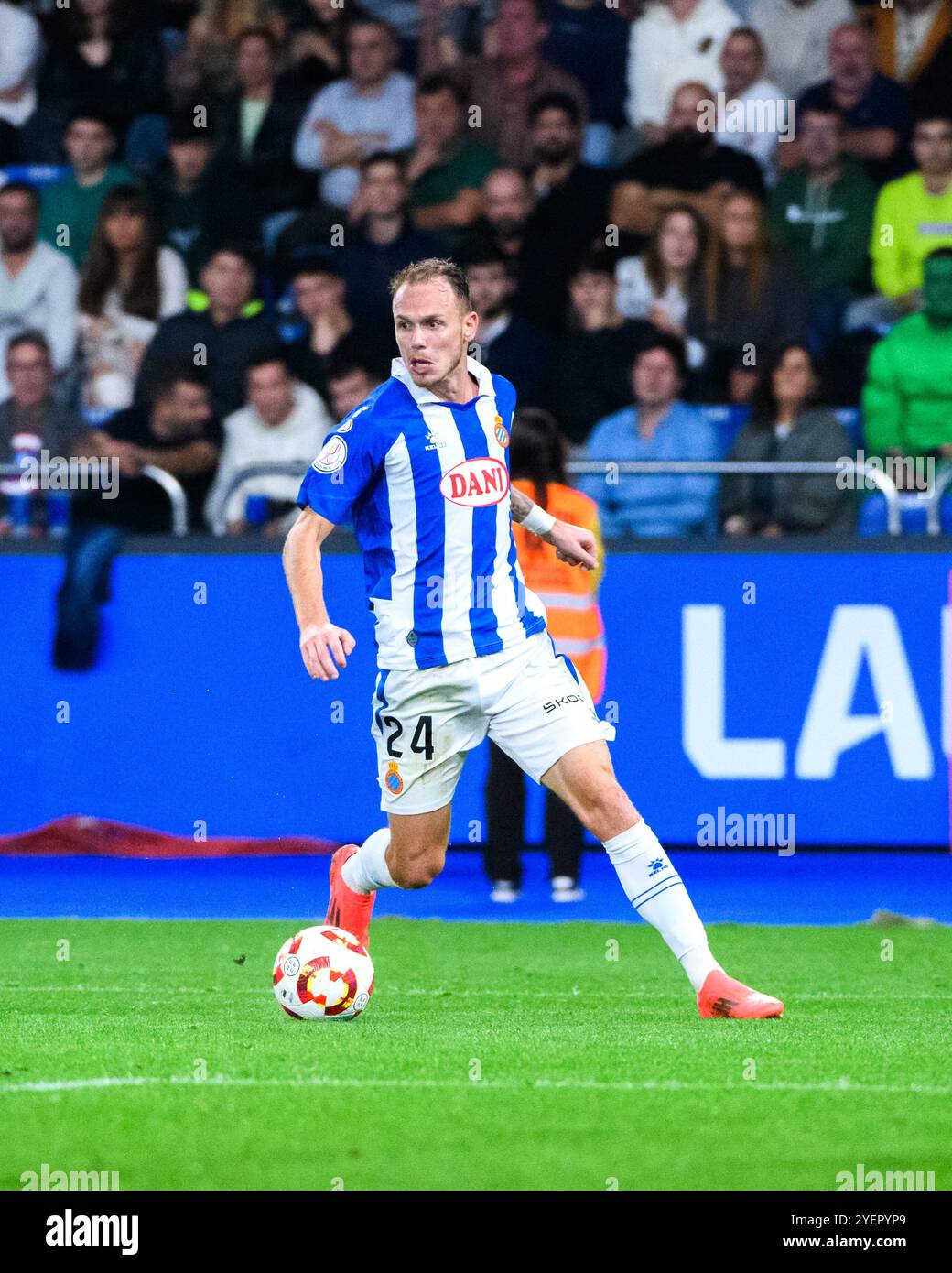 A Coruña, Spain. 31 October, 2024. Copa del Rey. San Tirso vs Espanyol. Credit: Ismael Mijan/Alamy Live News Stock Photo