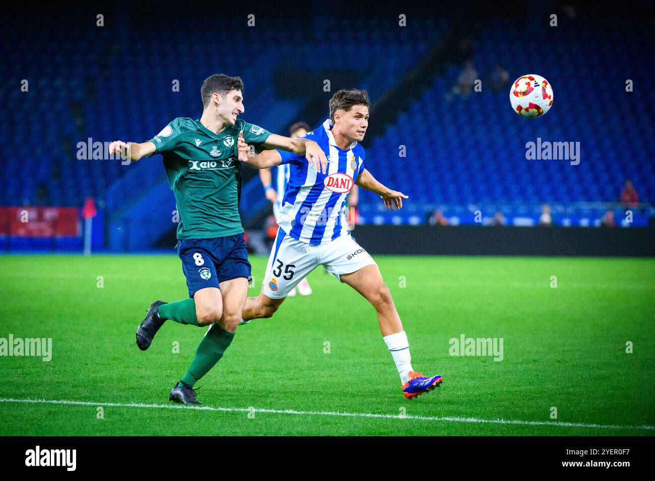 A Coruña, Spain. 31 October, 2024. Copa del Rey. San Tirso vs Espanyol. Credit: Ismael Mijan/Alamy Live News Stock Photo