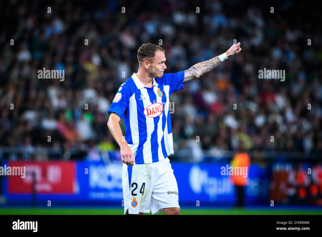 A Coruña, Spain. 31 October, 2024. Copa del Rey. San Tirso vs Espanyol. Credit: Ismael Mijan/Alamy Live News Stock Photo