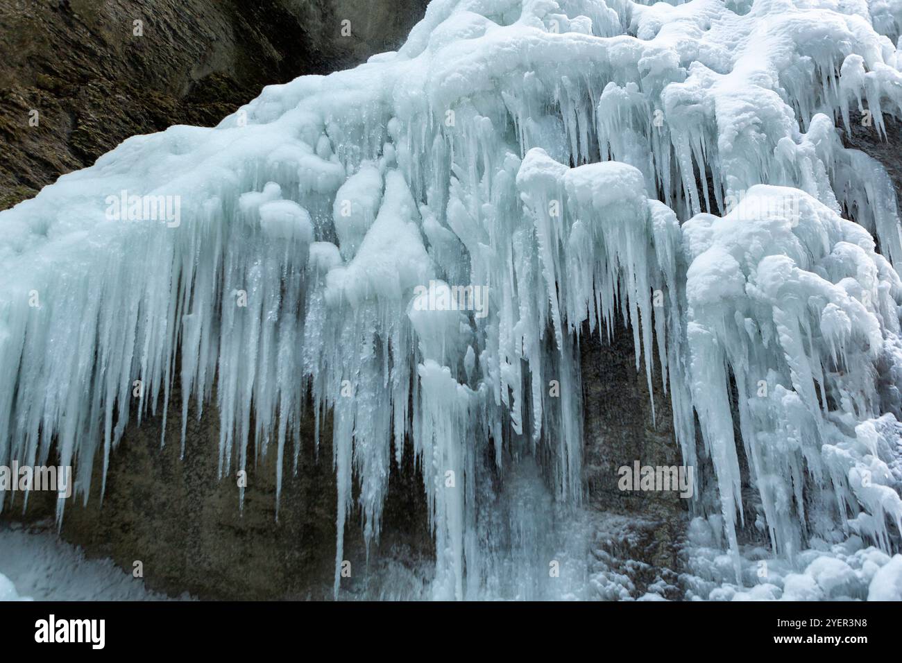 Partnachklamm or Partnach gorge in wintertime, Bavaria, Germany Stock Photo