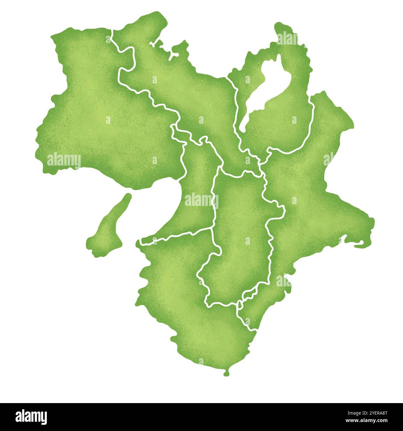 Map of the Kinki region Stock Photo