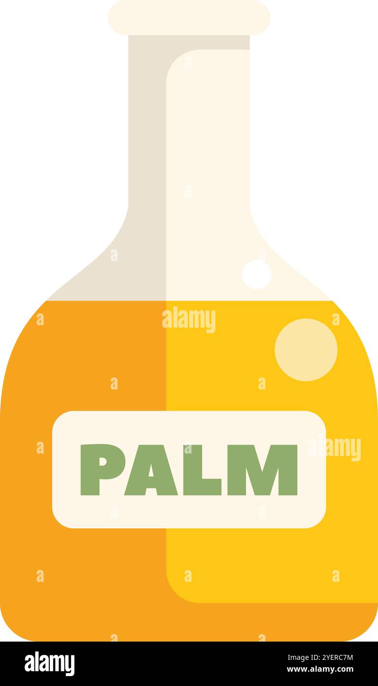 Laboratory glassware containing palm oil with label indicating the ...
