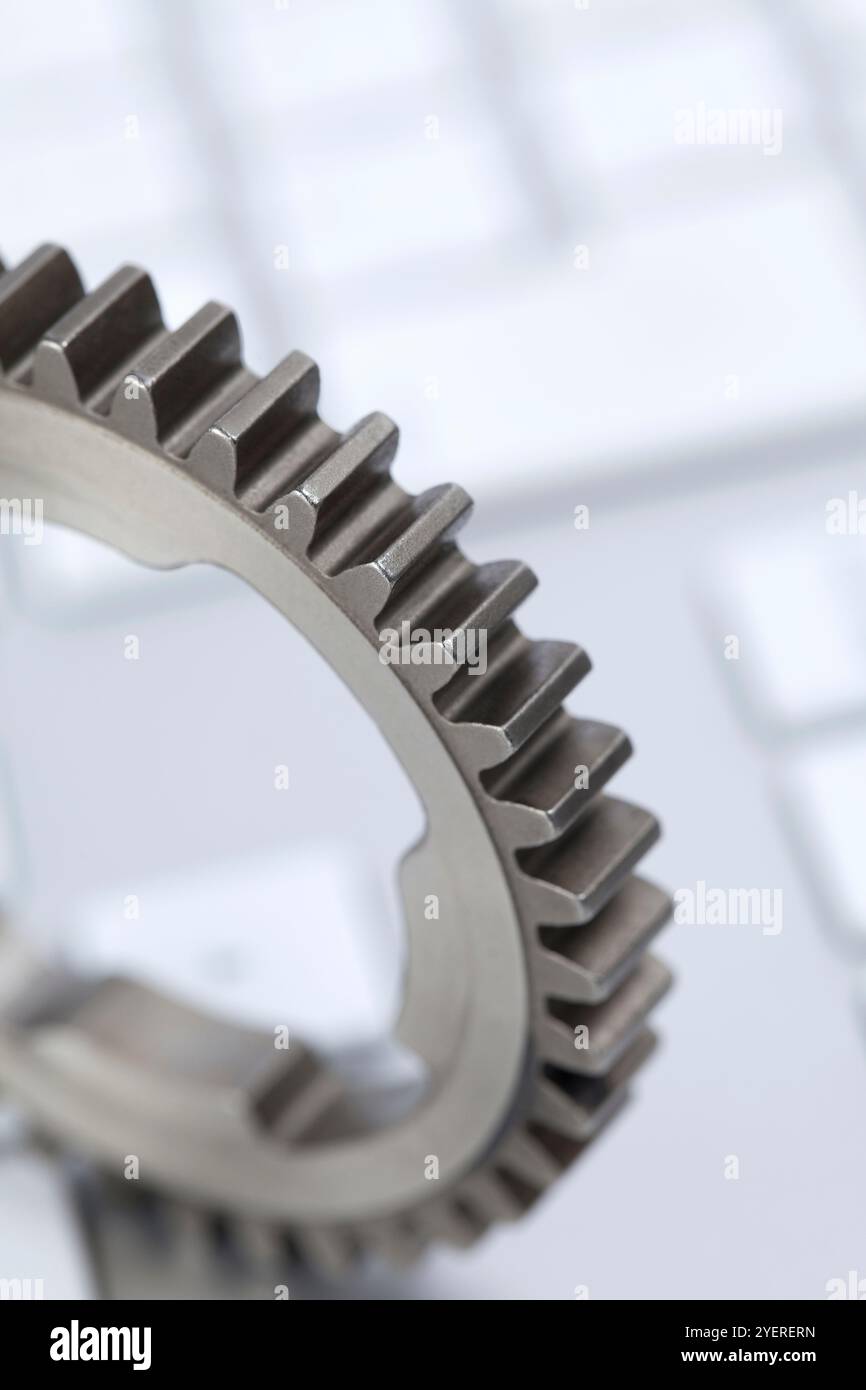 Gear and PC keyboard Stock Photo - Alamy