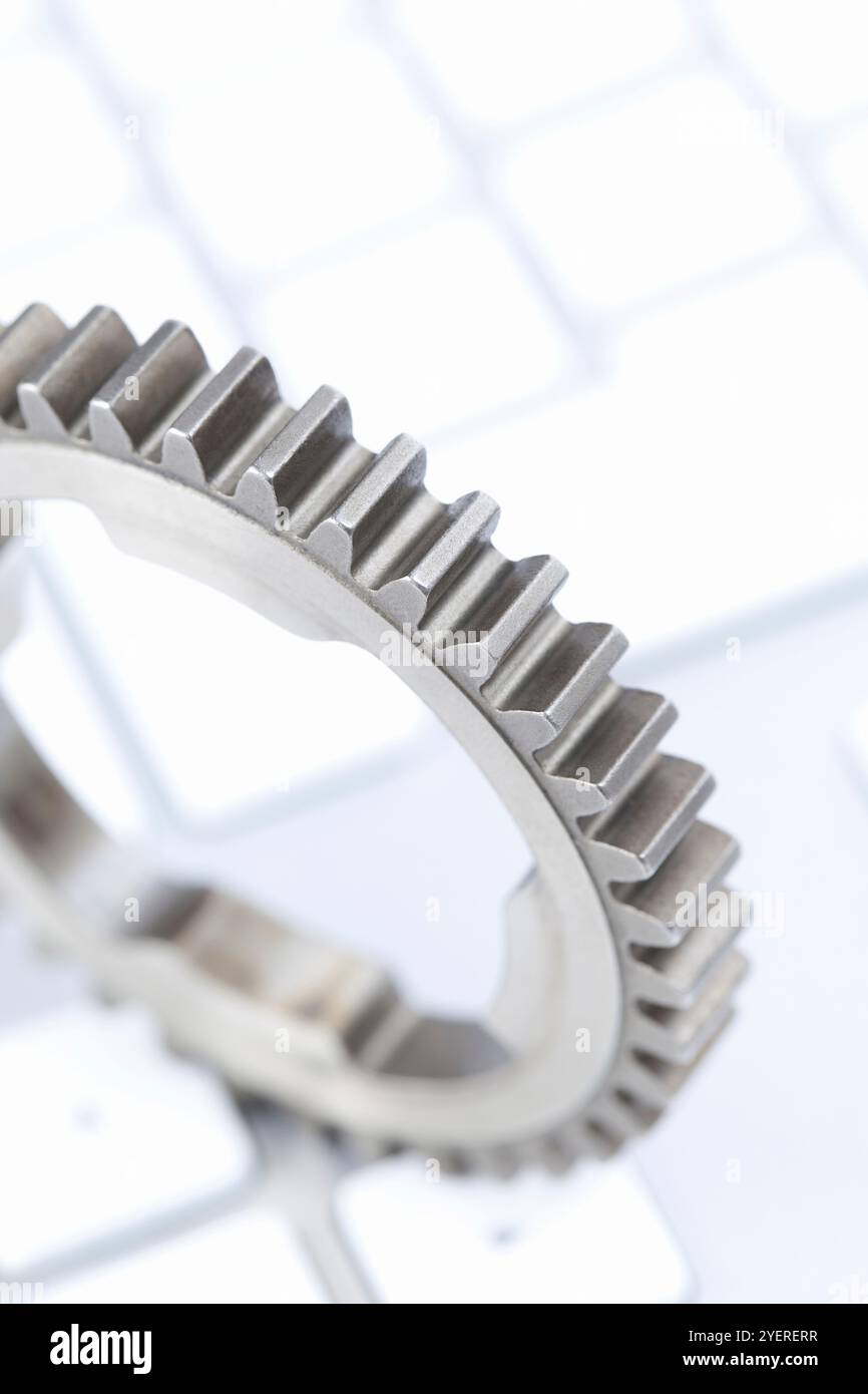 Gear and PC keyboard Stock Photo - Alamy