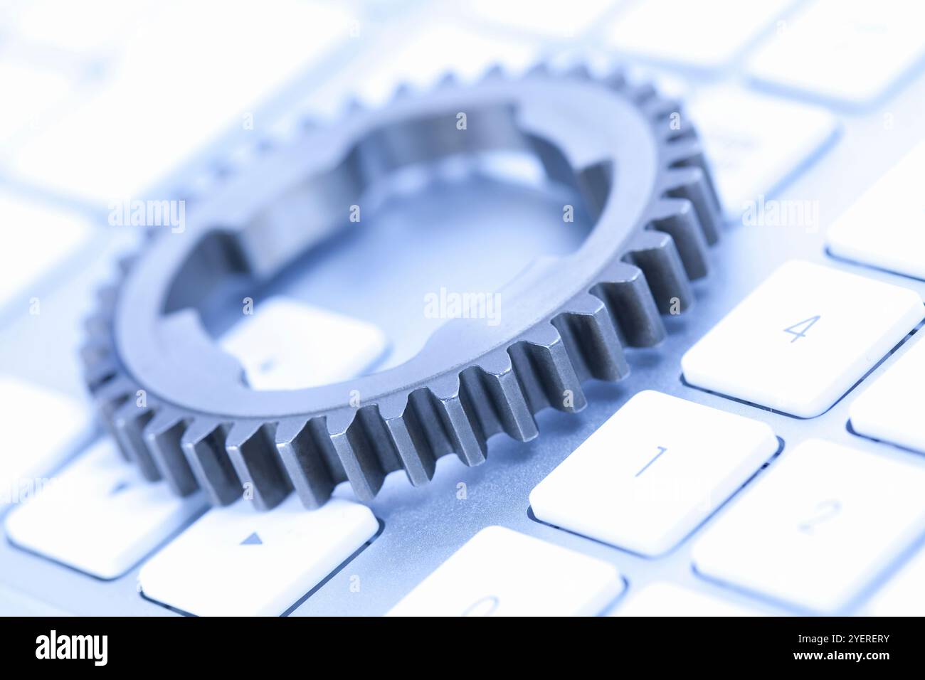 Gear and PC keyboard Stock Photo - Alamy