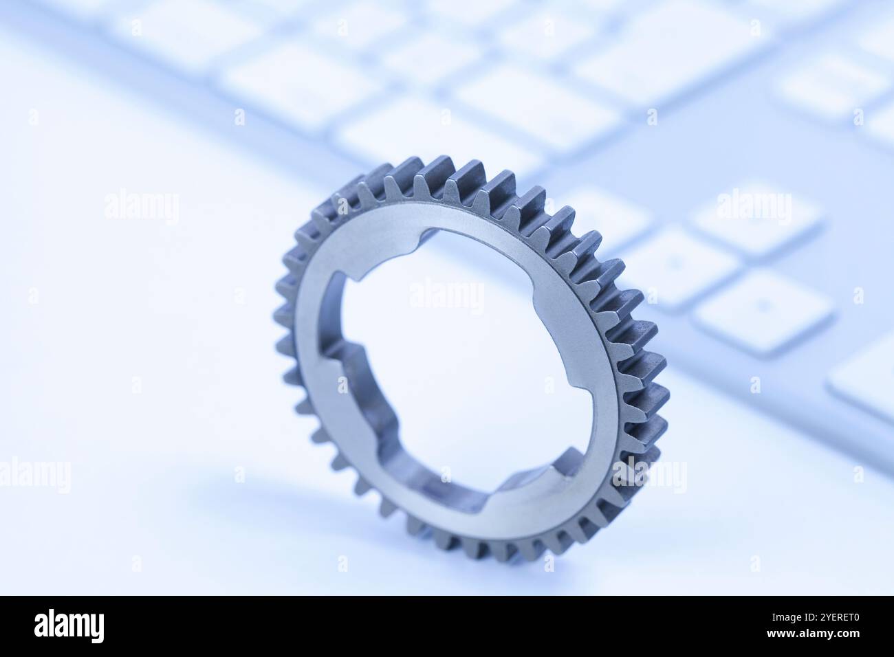 Gear and PC keyboard Stock Photo - Alamy