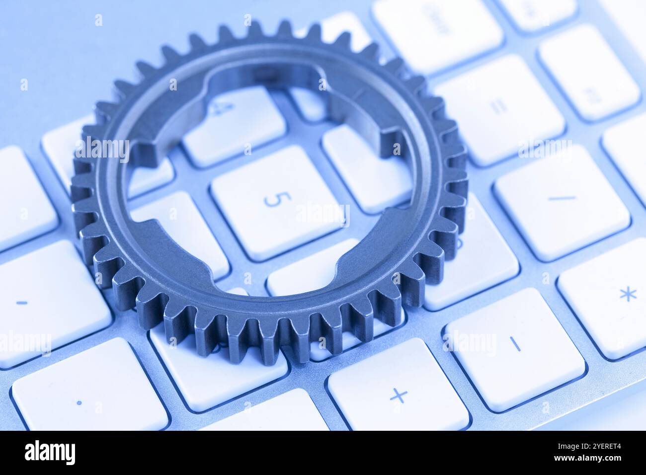 Gear and PC keyboard Stock Photo - Alamy