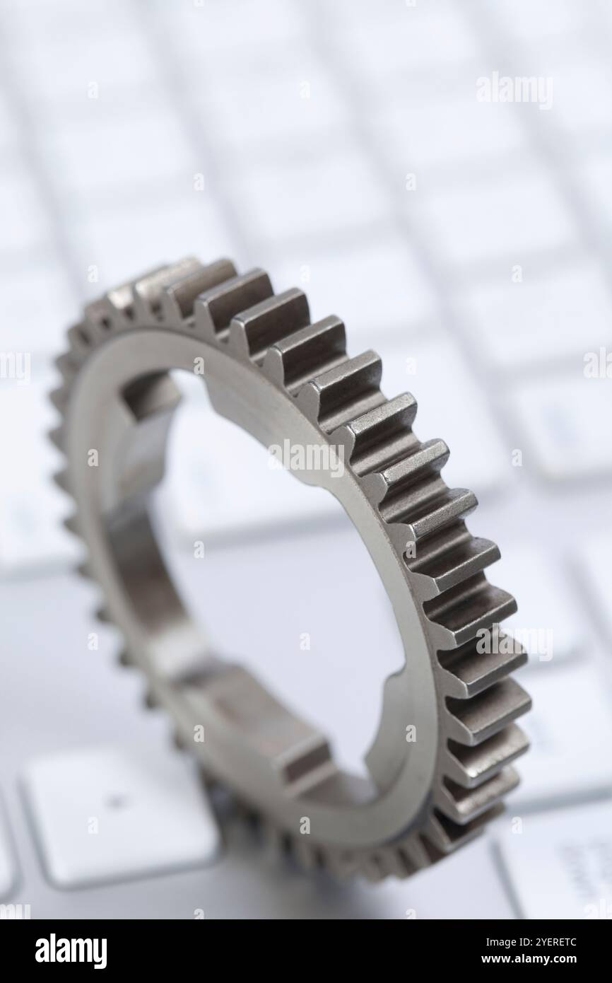 Gear and PC keyboard Stock Photo - Alamy