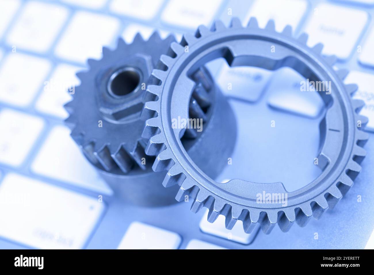 Gear and PC keyboard Stock Photo - Alamy