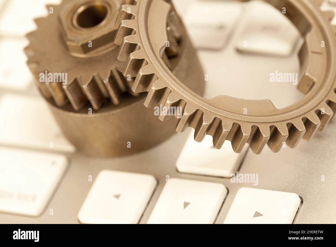 Gear and PC keyboard Stock Photo - Alamy