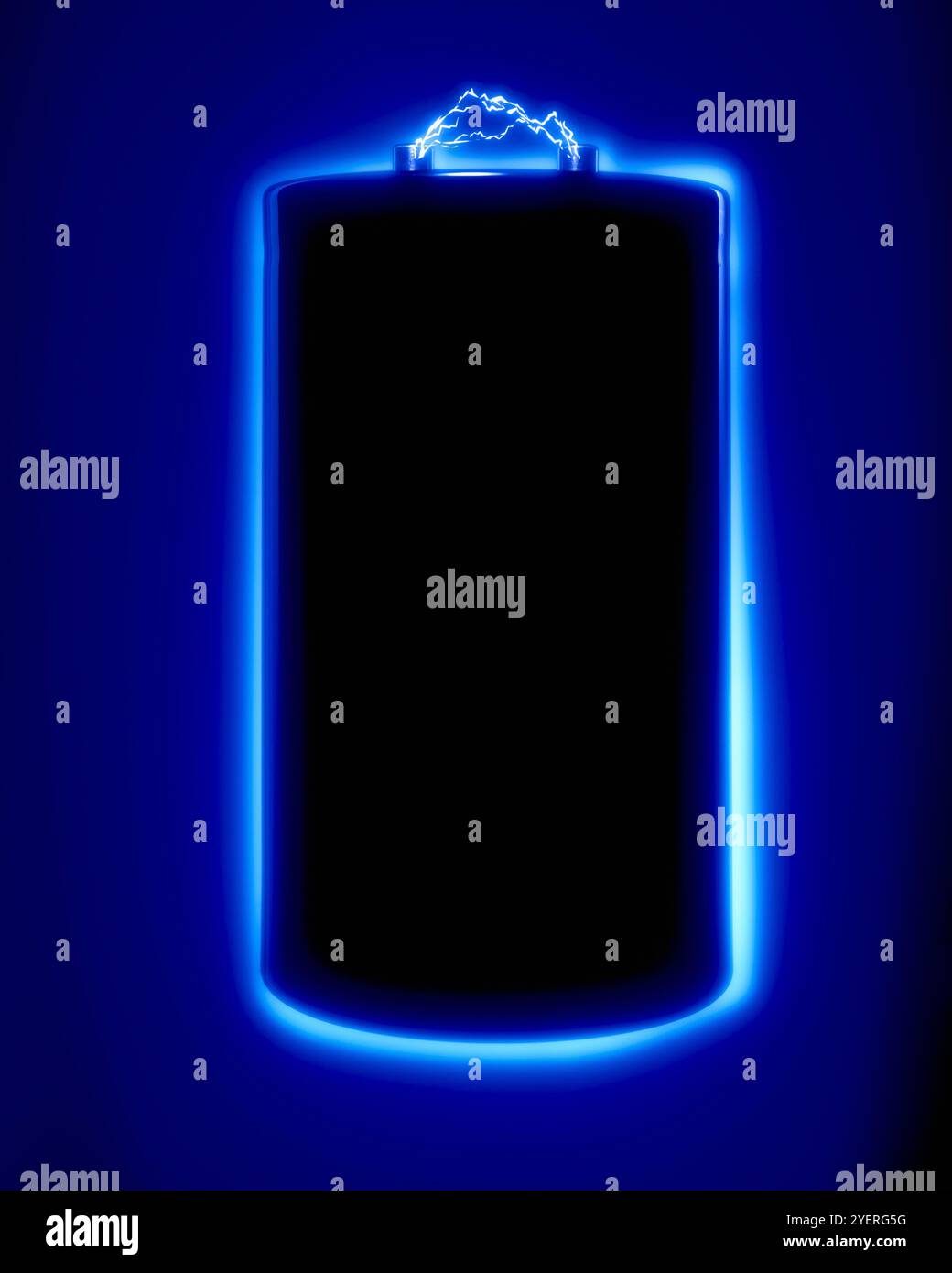 Blue light charged on a storage battery Stock Photo - Alamy