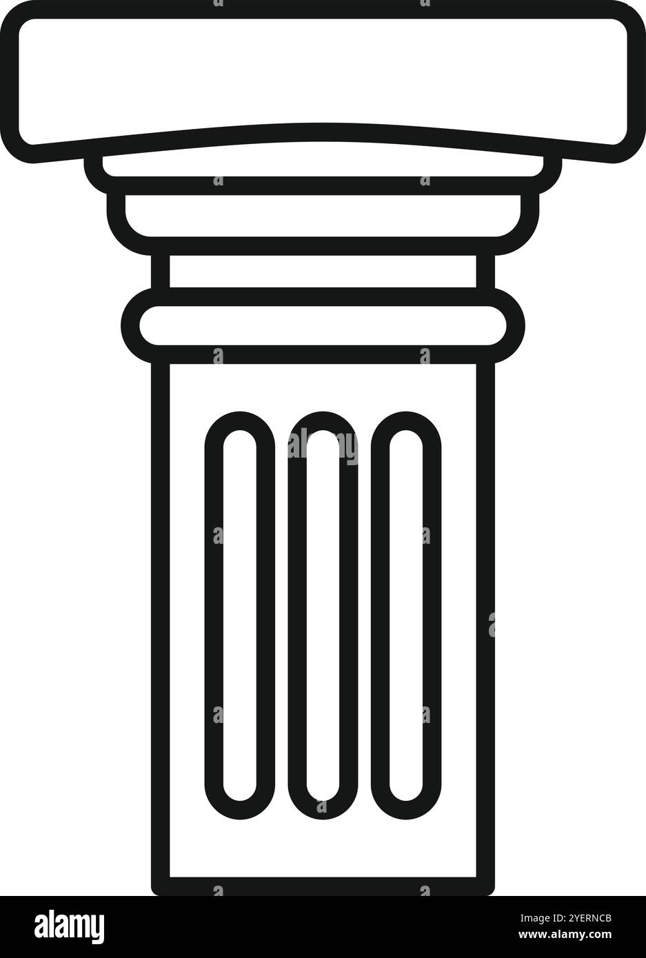 Simple line drawing of a column, symbolizing classical architecture and ...