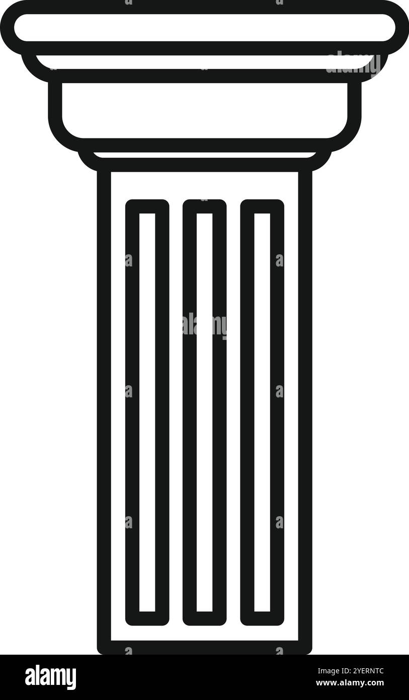 Simple line drawing of a fluted column, symbolizing classical ...