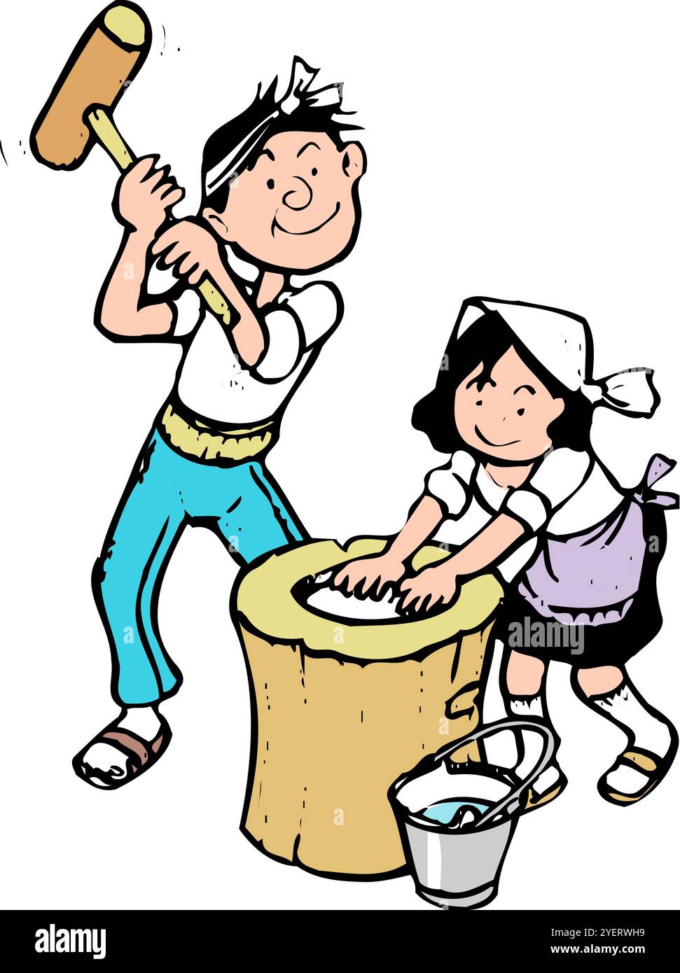 Pounding mochi hi-res stock photography and images - Alamy
