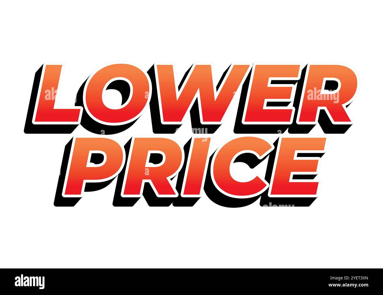 Lower price. Text effect design with modern colors and 3D font look ...