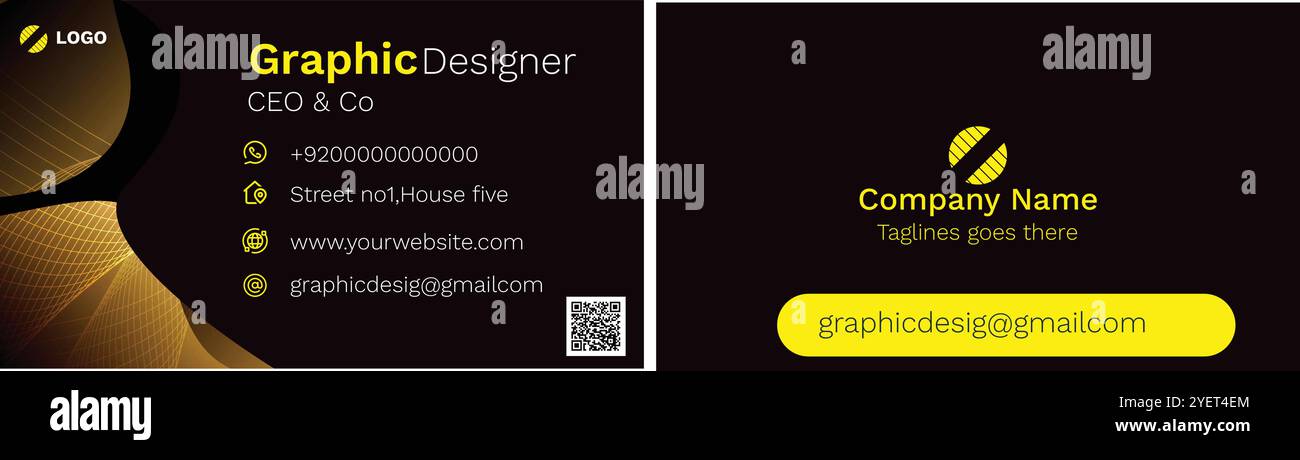 new business card design fully editable Stock Vector