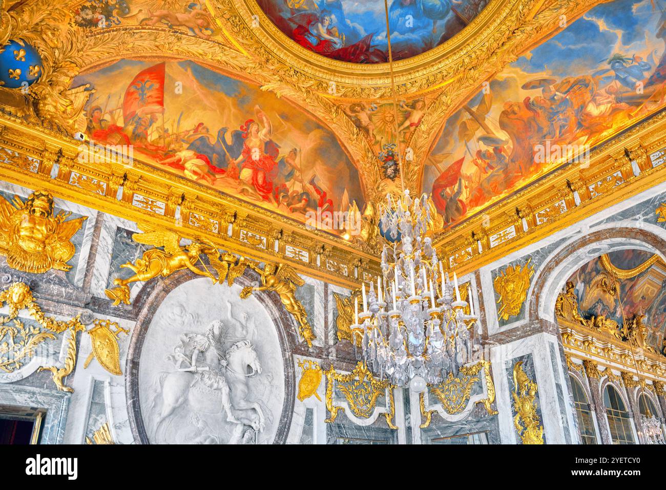 Ornate ceiling detail palace versailles hi-res stock photography and ...