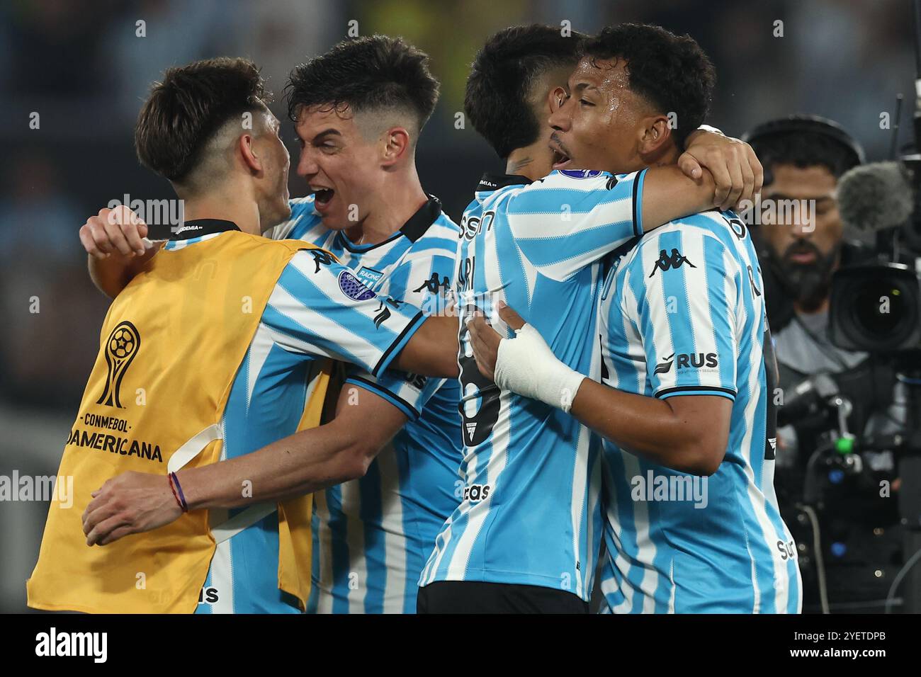 Argentina’s Racing Club players celebrate after their team defeating 2 ...