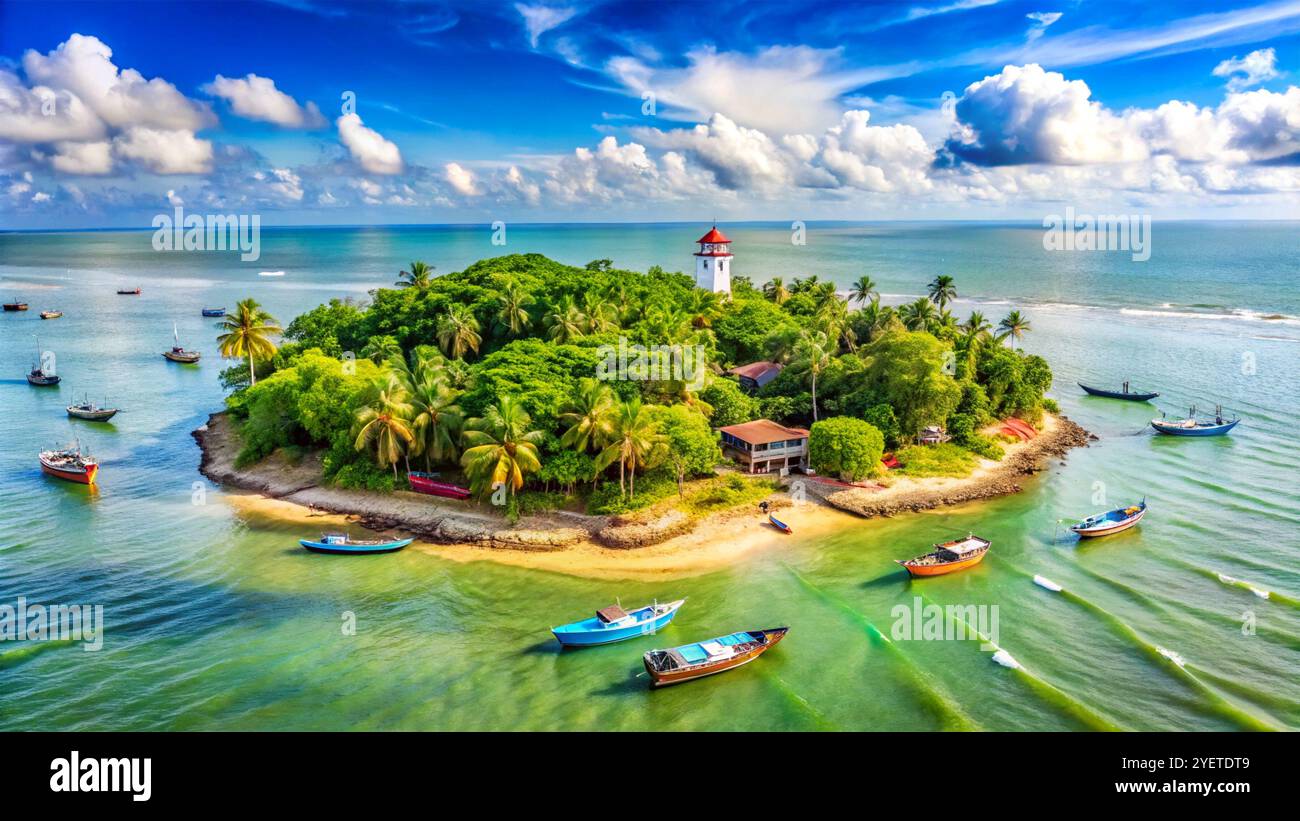 Saint Martin’s Island of Bangladesh, arial view, on natural background ...