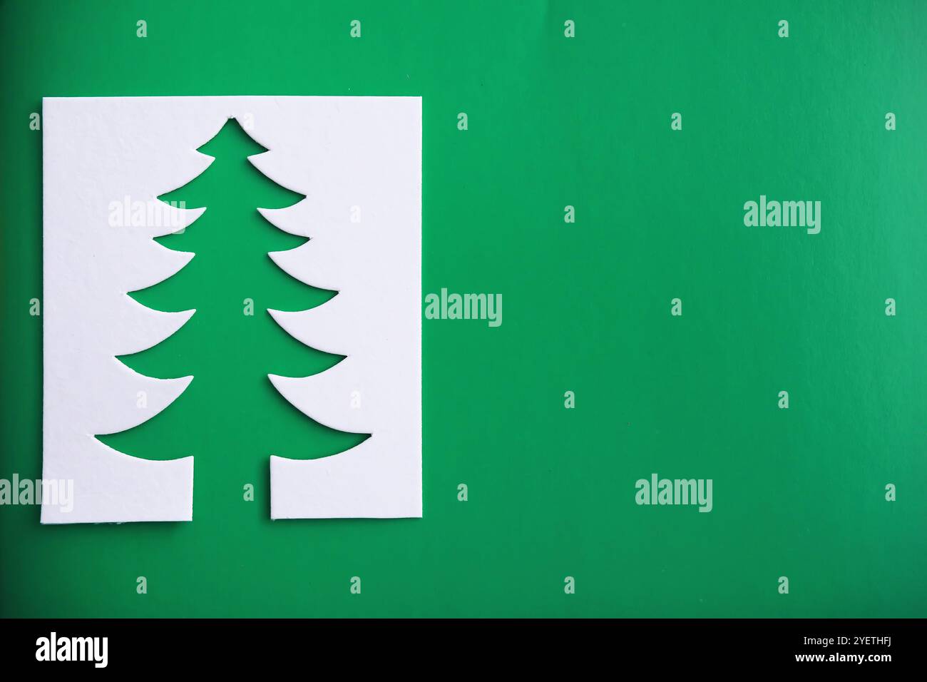 Christmas tree paper cutting design papercraft card. White, red and ...