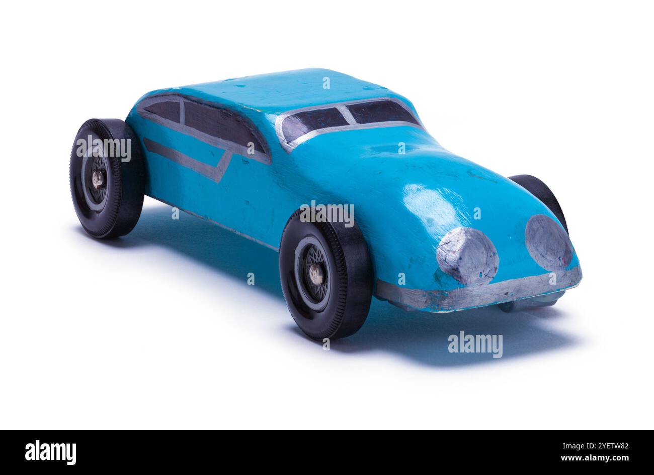 Toy Derby Racecar Cut Out on White. Stock Photo
