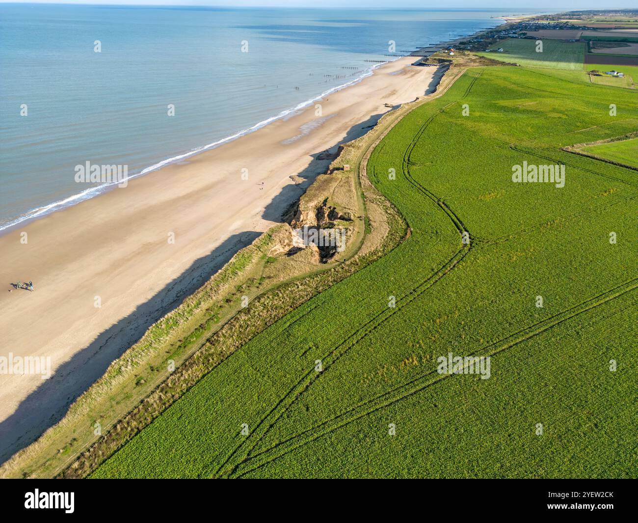 Happisburgh North Norfolk suffering badly from coastal erosion Stock ...